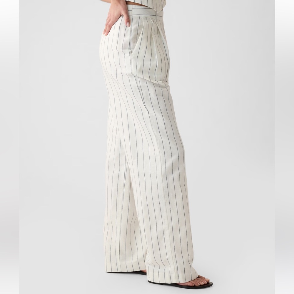 NWT GAP High Rise Linen-Cotton Trousers - Picture 4 of 10